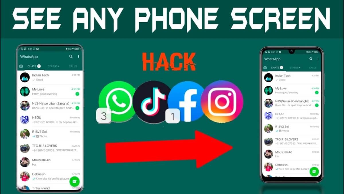 Telefonbildschirm aus der Ferne hacken